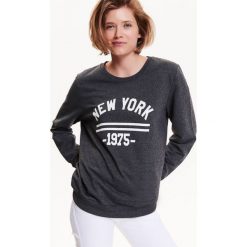 BLUZA NIEROZPINANA DAMSKA, Z NADRUKIEM. Szare bluzy bez kaptura damskie TROLL, l, z dzianiny. W wyprzedaży za 54.99 zł.