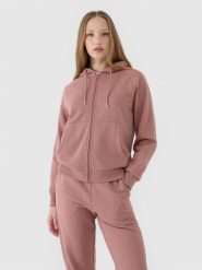 4F Bluza dresowa rozpinana z kapturem damska - brązowa XXL. Brązowe bluzy z kapturem damskie 4f, xs, z bawełny. W wyprzedaży za 149.99 zł.