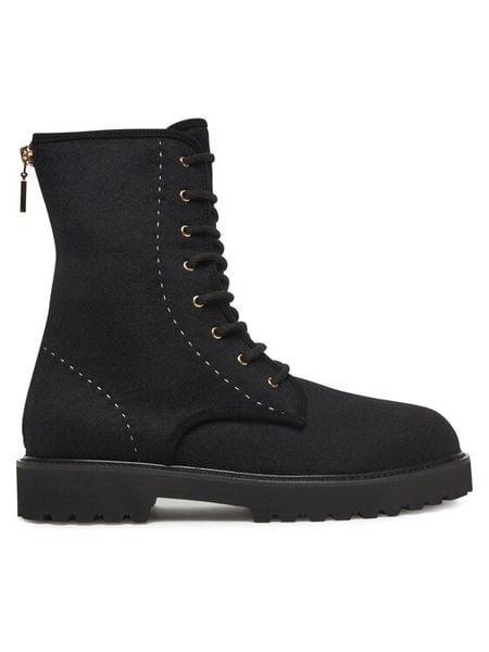 Max Mara Trzewiki Bakerzipwk 25247960126 Czarny. Czarne botki damskie Max Mara, z materiału, bez obcasa, na płaskiej podeszwie, bez zapięcia. Za 2,879.00 zł.