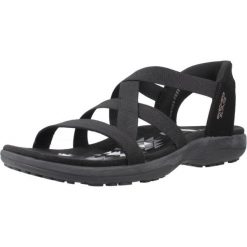 Sandały SKECHERS REGGAE SLIM STRETCH FLEX Czarny. Czarne sandały damskie Skechers, bez wzorów, z tkaniny, bez obcasa. Za 233.99 zł.