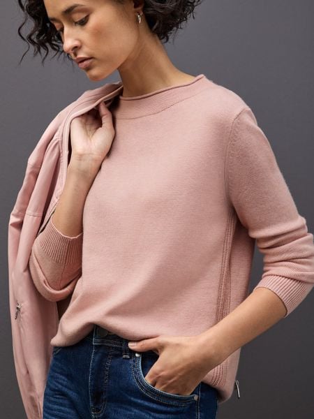 Street One Sweter z dzianiny Kobiety Sztuczne włókno różowy, 36. Czerwone swetry klasyczne damskie Street One, z dzianiny, bez kołnierzyka. Za 229.95 zł.