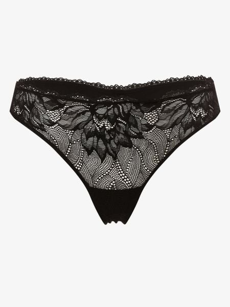 Calvin Klein Stringi Kobiety Sztuczne włókno czarny, XS. Czarne stringi damskie CALVIN KLEIN, xs, bez wzorów, z koronki. Za 119.95 zł.