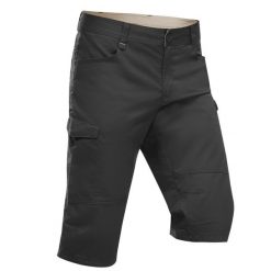 Bermudy turystyczne męskie Quechua NH500 Fresh. Szare szorty męskie QUECHUA, bez wzorów, z bawełny. Za 99.99 zł.