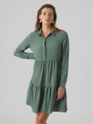 Vero Moda Sukienka codzienna Inge 10293730 Zielony Regular Fit. Zielone sukienki damskie Vero Moda, na co dzień, m, bez wzorów, z syntetyku, bez kołnierzyka, bez ramiączek, proste. Za 99.99 zł.
