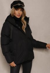 Czarna Kurtka Basic Pikowana z Nieodpinanym Kapturem Vertirya. Czarne kurtki damskie Renee, l, bez wzorów, z dzianiny. Za 149.99 zł.