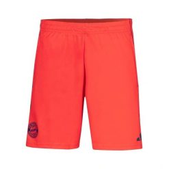 Szorty treningowe Bayern Monachium Tiro 25. Czerwone szorty męskie Adidas, z materiału, bez kołnierzyka. Za 261.09 zł.