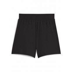 Damskie prążkowane szorty ESS ELEVATED 5" z wysokim stanem PUMA Black. Czarne szorty damskie Puma, bez wzorów, prążkowane, z podwyższonym stanem. Za 174.00 zł.
