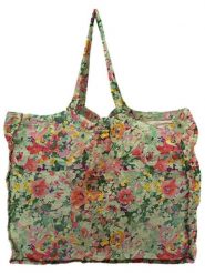 Really Nice Things Shopper bag "Green Garden" w kolorze zielono-jasnoróżowym - 50 x 40 x 7 cm rozmiar: onesize. Różowe shopper bag damskie Really Nice Things, bez wzorów, z materiału, na ramię, bez dodatków. Za 126.75 zł.