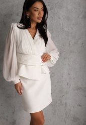 Biała Ołówkowa Spódnica VICES w Stylu Basic Fretima. Białe spódniczki damskie Renee, l, bez wzorów, z dzianiny, eleganckie, mini, dopasowane. Za 99.99 zł.