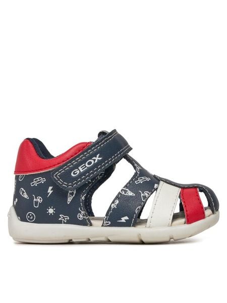 Geox Sandały B Elthan Boy B451PC 000BC C0735 Granatowy. Niebieskie sandały chłopięce Geox, ze skóry, bez zapięcia. Za 209.99 zł.