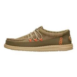 HeyDude Męskie Mokasyny Wally Guard Stretch Sox. Brązowe mokasyny męskie Hey dude, z materiału. Za 329.00 zł.