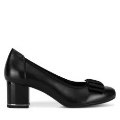 Czółenka Lasocki. Czarne czółenka damskie Lasocki, bez wzorów, bez obcasa. Za 209.99 zł.