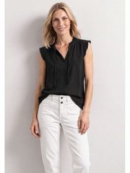 Street One Bluzka w kolorze czarnym rozmiar: 40. Czarne bluzki damskie Street One, bez wzorów, street, bez kołnierzyka, bez ramiączek. Za 144.95 zł.
