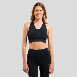 Stanik damski Odlo SEAMLESS HIGH Sport bra. Czarne biustonosze sportowe damskie Odlo, bez wzorów. Za 289.99 zł.