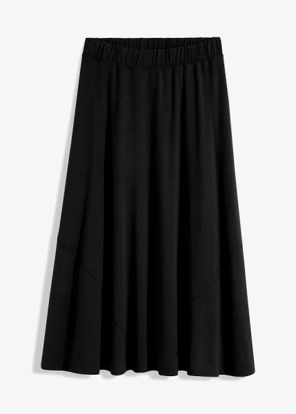 Spódnica z dżerseju, poszerzana dołem. Czerwone spódniczki damskie bonprix, bez wzorów, z dżerseju, eleganckie. Za 122.99 zł.