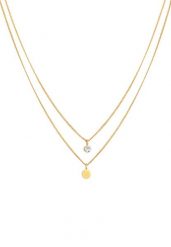 Elli Damski warstwowy płytka Basic z kryształem w srebrze próby 925 Sterling Silver Naszyjniki 1 ct. Szare naszyjniki damskie Elli, na co dzień, srebrne. Za 193.99 zł.