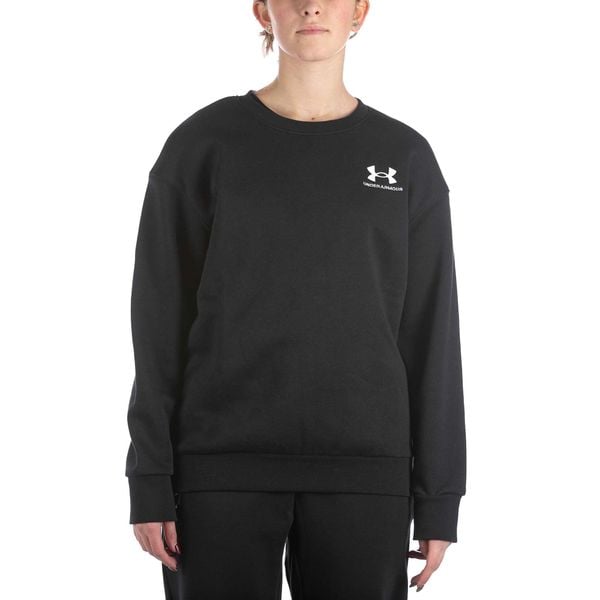 Under Armor Essential Czarna Bluza Fleece Damska. Czarne bluzy bez kaptura damskie Under Armour, s, bez wzorów, z bawełny, bez ramiączek, bez kaptura. Za 278.35 zł.