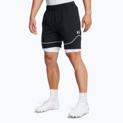 Spodenki piłkarskie męskie Under Armour Challenger Pro Train. Czarne szorty męskie Under Armour, bez wzorów, sportowe. Za 149.99 zł.