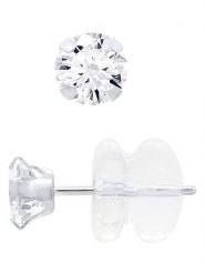 DYAMANT Złote kolczyki-wkrętki z cyrkoniami rozmiar: onesize. Szare kolczyki damskie DYAMANT, z cyrkonią, złote. Za 321.97 zł.