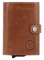 HIDE & STITCHES Skórzany portfel w kolorze jasnobrązowym - 8 x 10 x 1 cm rozmiar: onesize. Brązowe portfele męskie HIDE & STITCHES, bez wzorów, z materiału. Za 95.99 zł.