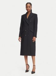 Elisabetta Franchi Płaszcz przejściowy CP-008-66E2-V900 Czarny Regular Fit. Czarne płaszcze damskie Elisabetta Franchi, bez wzorów, z wiskozy. Za 3,849.00 zł.