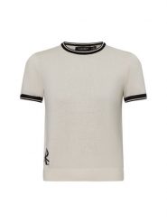 Lauren Ralph Lauren koszulka z dzianiny Kobiety Bawełna biały, XS. Białe bluzki sportowe damskie Lauren Ralph Lauren, xs, z bawełny, bez kołnierzyka, bez ramiączek. Za 699.95 zł.