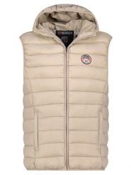 Geographical Norway Kamizelka "Vamigobadge Hood" w kolorze beżowym rozmiar: S. Brązowe kamizelki męskie Geographical Norway, s. Za 96.60 zł.
