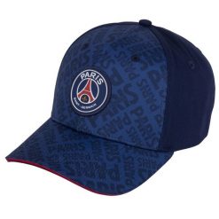 Czapka z daszkiem Paris Saint Germain cap all-over print granatowa. Niebieskie czapki męskie PSG, bez wzorów. Za 104.90 zł.