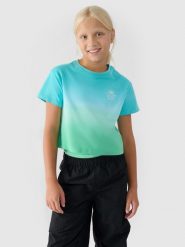 4F T-shirt cropped z nadrukiem dziewczęcy - multikolor 164 (13-14 lat). Koszulki dziewczęce 4f, bez wzorów, z bawełny, bez ramiączek. W wyprzedaży za 19.99 zł.