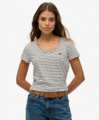 T-shirt z okrągłym dekoltem. Niebieskie t-shirty damskie Superdry., xl, bez wzorów, z bawełny, bez kołnierzyka. Za 127.55 zł.