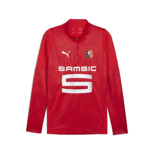 Męska bluza treningowa z zamkiem 1/4 Stade Rennais F.C. PUMA. Czerwone bluzy bez kaptura męskie Puma, l, z materiału. Za 224.00 zł.