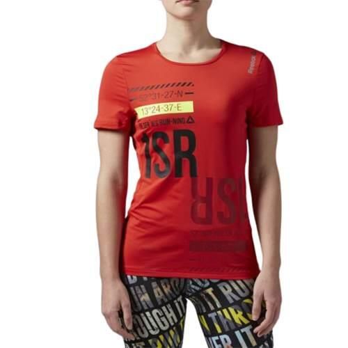 Koszulka treningowa damska Reebok AX8931. Czerwone bluzki sportowe damskie Reebok, l, bez wzorów, z materiału, bez ramiączek. Za 169.99 zł.