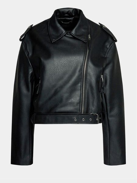 Gina Tricot Kurtka z imitacji skóry 20504 Czarny Regular Fit. Czarne kurtki damskie Gina Tricot, xs, bez wzorów, ze skóry, bez kaptura. Za 179.99 zł.