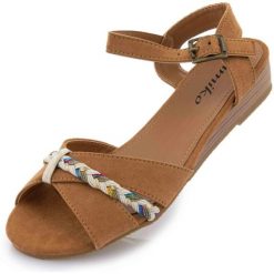 Glemo Tamiko Damskie Sandały Letnie Brąz 40. Brązowe sandały damskie TAMAHOO, bez wzorów, bez obcasa. Za 151.99 zł.