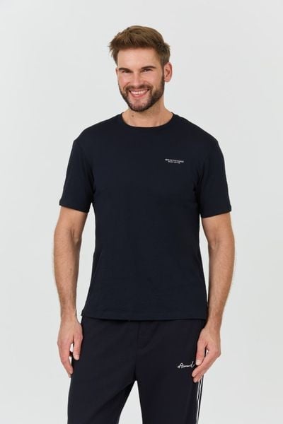 ARMANI EXCHANGE Granatowy męski t-shirt, Rozmiar XL. Niebieskie t-shirty męskie Armani Exchange, l, bez wzorów, bez kołnierzyka. W wyprzedaży za 119.99 zł.