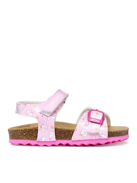 Geox Sandały B Sandal Chalki Girl B922RA 000FC C8206 S Różowy. Czerwone sandały dziewczęce Geox, ze skóry, bez zapięcia. Za 199.99 zł.