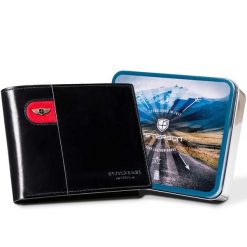 Portfel męski Peterson PTN 22306-VT-E czarny. Czarne portfele męskie Peterson, bez wzorów, ze skóry. Za 169.99 zł.
