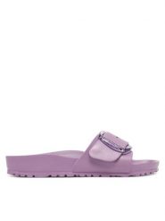 Birkenstock Klapki Madrid Big Buckle Eva 1030529 Fioletowy. Fioletowe klapki damskie Birkenstock, bez wzorów, z tworzywa sztucznego, bez obcasa. Za 249.99 zł.