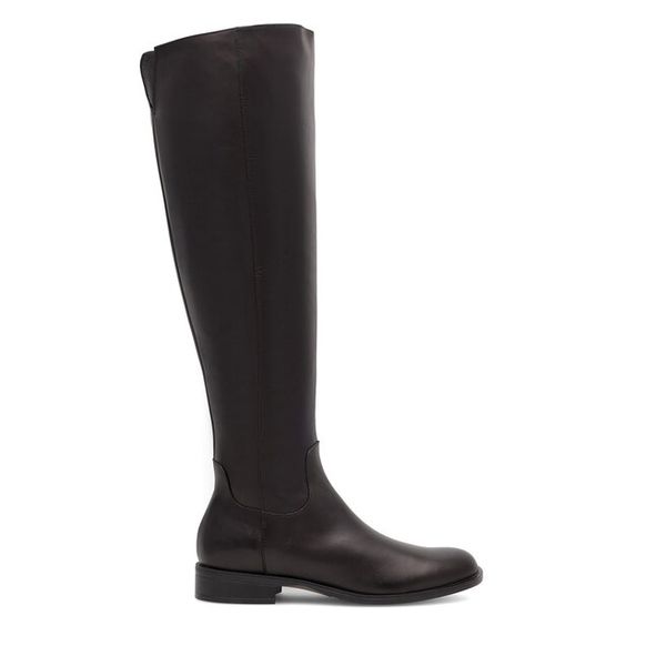 Muszkieterki GINO ROSSI. Czarne kozaki damskie Gino Rossi, bez obcasa, na płaskiej podeszwie. Za 459.99 zł.