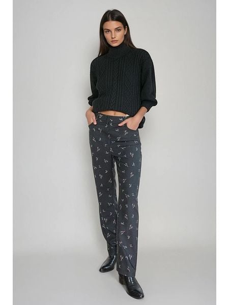 Monki Spodnie w kolorze antracytowym rozmiar: 36. Czarne spodnie materiałowe damskie Monki, bez wzorów, z materiału. Za 52.45 zł.