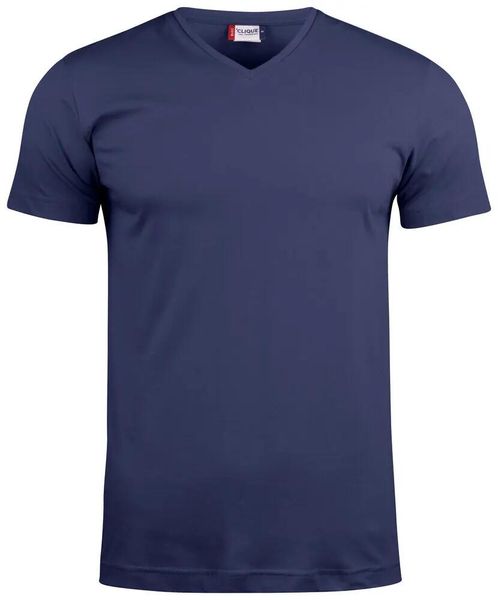 Clique Basic-T V-neck – T-shirt z dekoltem w serek, dopasowany krój. Niebieskie t-shirty męskie CLIQUE, m, bez wzorów, z bawełny, bez kołnierzyka. Za 84.44 zł.