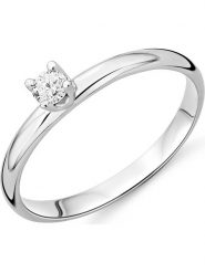 Diamant Exquis Złoty pierścionek z diamentem rozmiar: 56. Szare pierścionki damskie Diamant Exquis, z diamentem, złote. Za 1,003.18 zł.