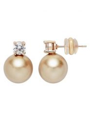 U.S. Polo Assn. Pozłacane kolczyki-wkrętki z perłami i kryształami rozmiar: onesize. Brązowe kolczyki damskie U.S. Polo Assn., z kryształem, metalowe. Za 65.99 zł.