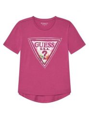 Guess T-Shirt J6GI13 K6YW4 Różowy Relaxed Fit. Czerwone koszulki dziewczęce Guess, z aplikacjami, z bawełny, bez ramiączek. Za 129.99 zł.