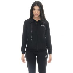 Bluza miękki z bawełna z zamek błyskawiczny na co dzień. Czarne bluzy bez kaptura damskie LEONE 1947 APPAREL, bez wzorów, z bawełny, bez ramiączek, bez kaptura. W wyprzedaży za 157.01 zł.