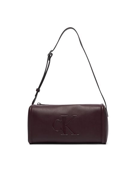 Calvin Klein Torebka Bold Ck Slouchy Shoulder Bag LV04F3894G Brązowy ciemny. Brązowe torebki klasyczne damskie CALVIN KLEIN, bez wzorów, ze skóry, bez dodatków. Za 369.99 zł.