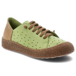 Półbuty damskie Ravini, ze skóry naturalnej licowej ażurowa cholewka sznurowanie wygodna podeszwa casual, zielone, 1301-1. Zielone półbuty damskie Ravini, w ażurowe wzory, ze skóry, casualowe, bez obcasa. Za 309.00 zł.