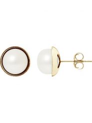 Pearline Złote kolczyki-wkrętki "Prestige" z perłami rozmiar: onesize. Białe kolczyki damskie Pearline, z perłą, złote. Za 739.99 zł.