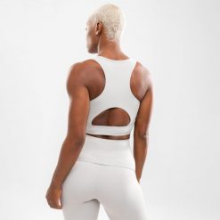 Damski sportowy stanik do biegania Siroko Angkor Light Gray. Szare biustonosze sportowe damskie SIROKO, bez wzorów, z materiału. Za 126.00 zł.