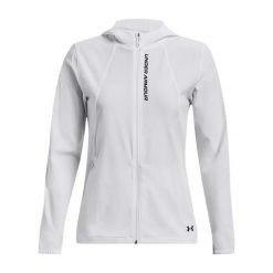 Damska bluza dresowa Under Armour OutRun the Storm. Białe kurtki do biegania damskie Under Armour, bez wzorów, z dresówki, bez kaptura. Za 423.90 zł.